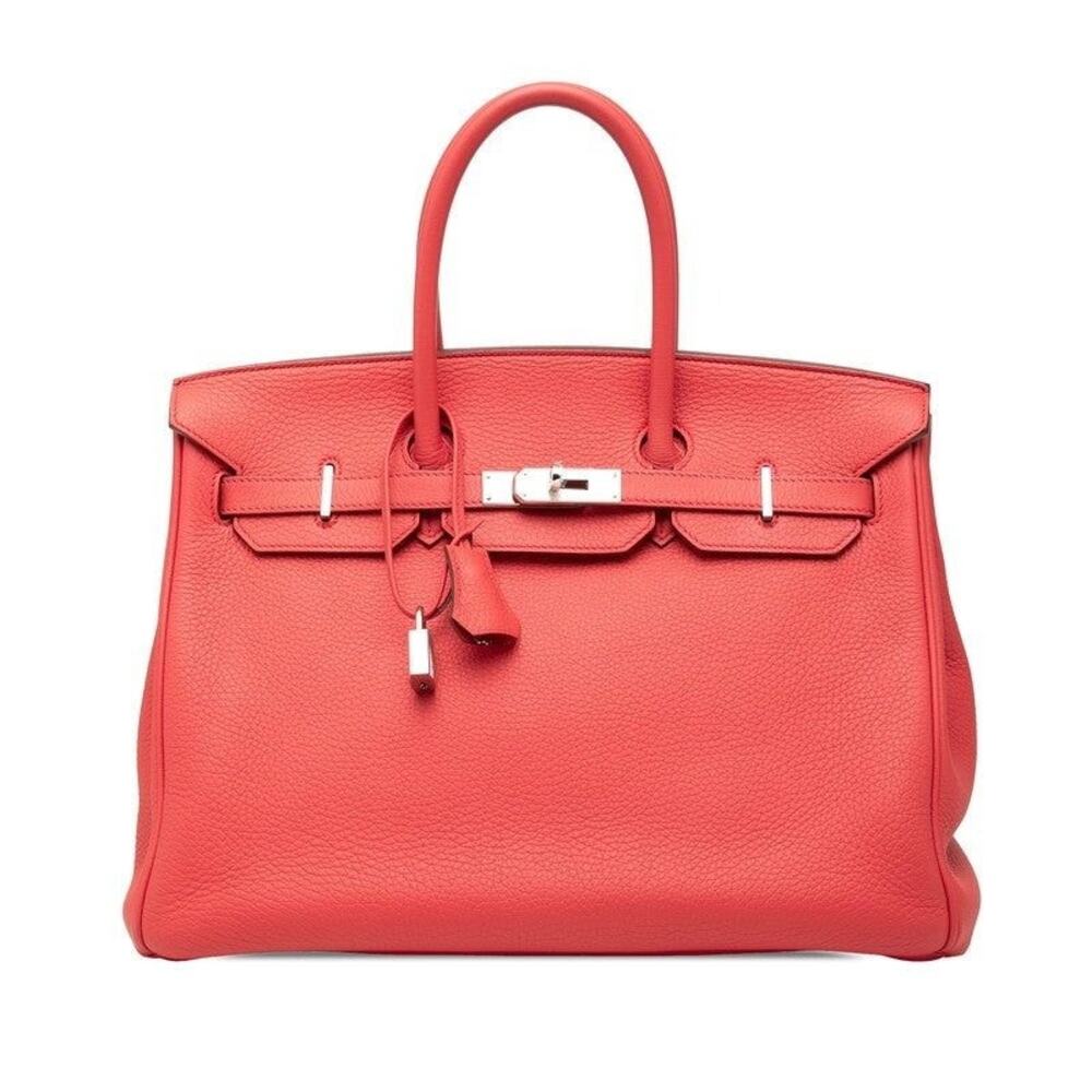 Hermes Birkin 35 Handbag [O] 2011 Retourne Rouge Tomate Silver Hardware